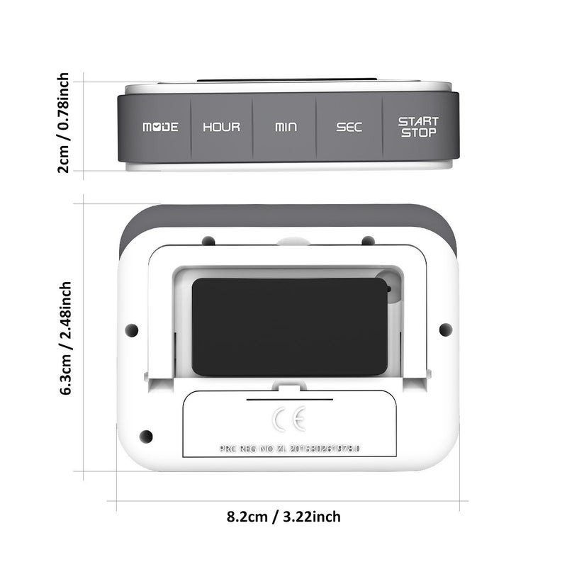 VPAL Digital Kitchen Timer 12/24 Hours Alarm Clock with Magnetic Back and Retractable Stand, Large LCD Display - Image 4